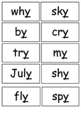 Y as in sky Flashcards