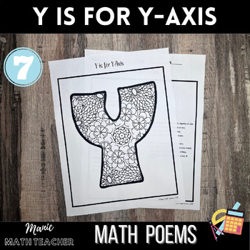 Preview of Y is for Y-Axis - Math & Poems - ABCs - Mindfulness Coloring