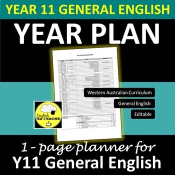 Preview of Y11 General English YEAR PLAN Editable