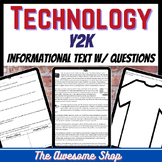Y2K Non-Fiction Passage with Questions & Art Activity for 