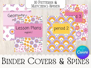 Preview of Y2K Pink Retro Binder Covers and Spines, Classroom Binder Labels