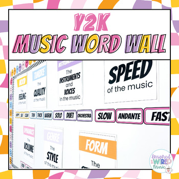 Preview of Y2K Retro Music Vocabulary Word Wall