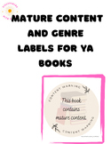 YA Mature Content Warning & Genre Book Labels