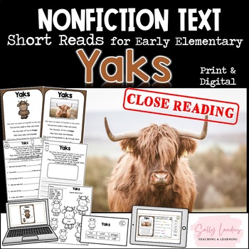 Preview of YAKS Nonfiction CLOSE READING Print & Digital Pack