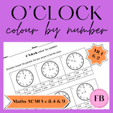 AUSTRALIAN CURRICULUM v9 - YEAR 2 ICP - O'CLOCK Colour by 