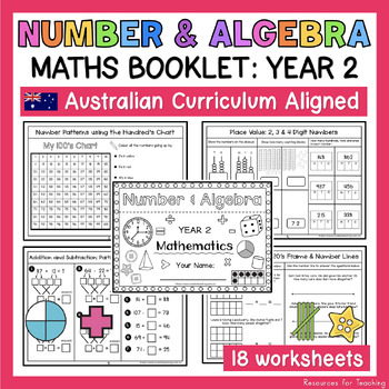 Preview of YEAR 2 Number and Algebra Worksheets and Booklet - Australian Curriculum