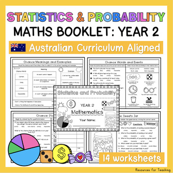 Preview of YEAR 2 Statistics and Probability Worksheets and Booklet - Australian Curriculum