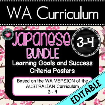 Preview of YEAR 3-4  JAPANESE  WA CURRICULUM Learning Goals & Success Criteria Posters