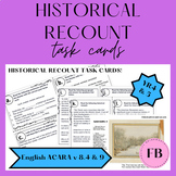YR 4 UNIT 1 HISTORICAL RECOUNT AUSTRALIAN CURRICULUM task cards