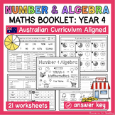 YEAR 4 Number and Algebra Worksheets and Booklet - Austral