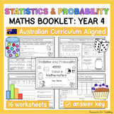 YEAR 4 Statistics and Probability Worksheets and Booklet -