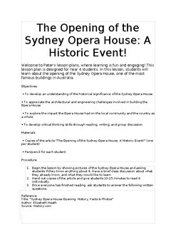 Preview of YEAR 4 Sydney Opera House Opening: A Historic event!