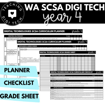 Preview of YEAR 4 WA SCSA Digital Technologies Curriculum Planner, Checklist & Grade Book
