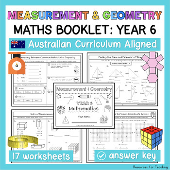 Preview of YEAR 6 Measurement and Geometry Worksheets and Booklet - Australian Curriculum