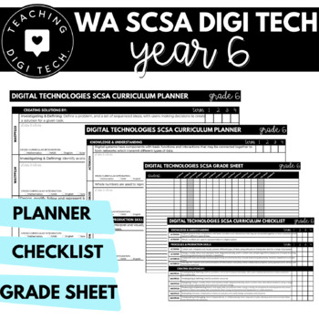 Preview of YEAR 6 WA SCSA Digital Technologies Curriculum Planner, Checklist & Grade Book
