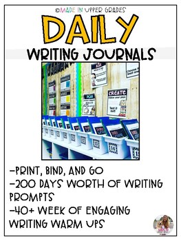 Preview of YEAR LONG: Daily Writing/ Morning Work Journal for 3rd-5th