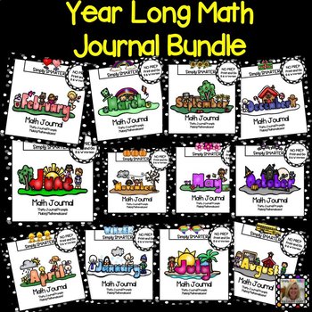 Preview of YEAR LONG Math Journal Bundle:  NO PREP Math Journal Prompts