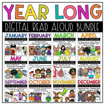 Preview of YEAR LONG Read Aloud DIGITAL Bundle for Google Classroom™ Google Slides™