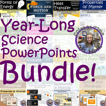 Preview of Distance Learning: YEAR LONG Science PowerPoint BUNDLE
