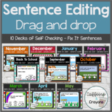 YEAR LONG Sentence Editing | Boom Cards™ | Digital Resource 