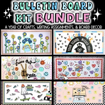Preview of YEAR OF BULLETIN BOARD KITS | Borders, Crafts, Writing, Posters, and More!