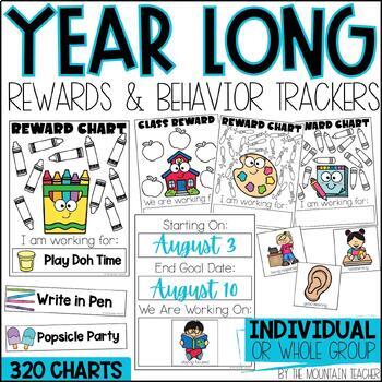 Preview of YEAR OF Classroom Behavior Management, Goal Setting & Student Behavior Trackers