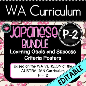 Preview of YEAR P - 2  JAPANESE  WA CURRICULUM Learning Goals & Success Criteria Posters