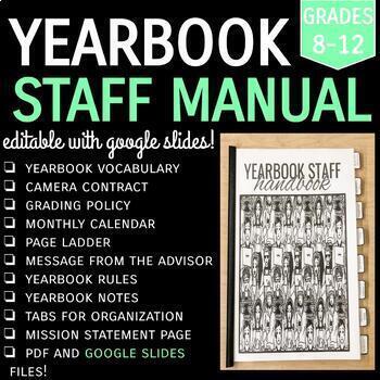 Preview of YEARBOOK STAFF MANUAL: Print and Go - GOOGLE SLIDES