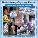 YEARLONG BUNDLE: 140+ Middle School Math-History PDF Mini 