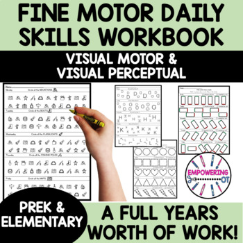 Preview of YEAR LONG DAILY PRACTICE fine motor, visual perceptual distance learning