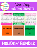 YEARLONG Holiday Writing Prompts GROWING BUNDLE (3rd-5th grade)