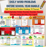 YEARLY BUNDLE: EDITABLE Daily Math Word Problems | Interac