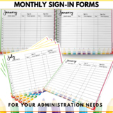 YEARLY SIGN-IN FORMS FOR DAYCARE - Colored Pencil Design