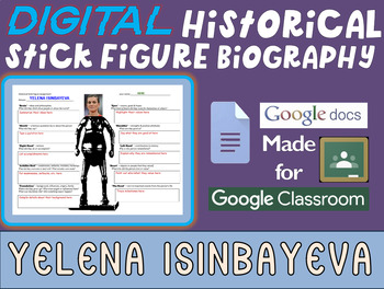 Preview of YELENA ISINBAYEVA Digital Historical Stick Figure Biography (MINI BIOS)