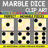 YELLOW MARBLE DICE CLIPART for regular use or as Digital M