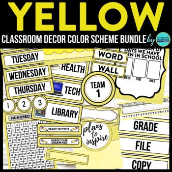 Preview of Yellow Theme Classroom Decor