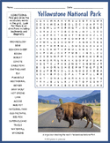YELLOWSTONE Word Search Puzzle Worksheet Activity