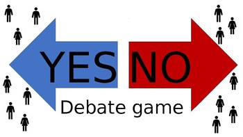 Preview of YES NO Powerpoint: Fun speaking game and debate activity