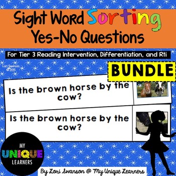 Preview of Sight Word Sorting: Yes-No Questions BUNDLE