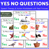 YES NO QUESTIONS Speech Therapy Worksheets with Visuals Au