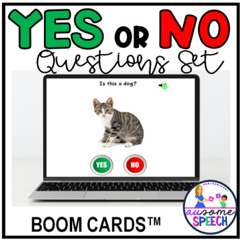 Preview of YES NO Questions Speech Therapy Boom Cards for Functional Life Skills and ADL