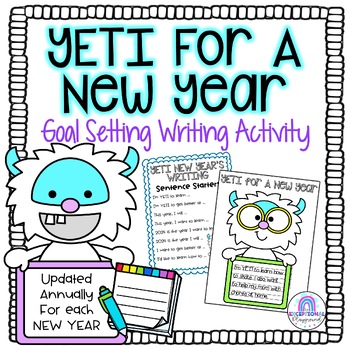 New Year Goal Setting Yeti Writing Craft by The First Grade Creative