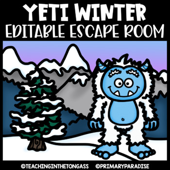 Preview of Yeti Escape Room Math & ELA Printable Activities
