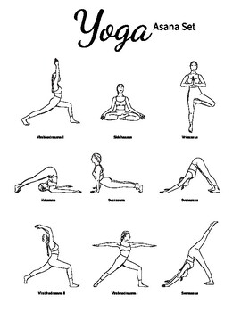 Preview of YOGA - ASANA SET - 10 POSTERS - READY TO PRINT