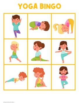 Preview of YOGA BINGO | Fitness Flashcards | Physical Activities | Movement Breaks | Calm