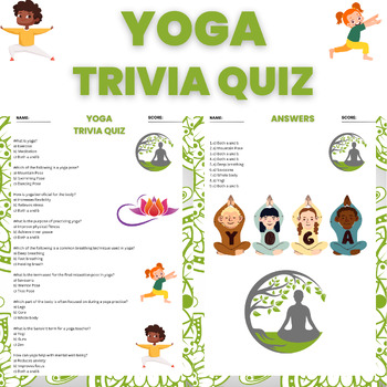 Preview of YOGA Trivia Quiz Activity