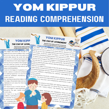 Preview of YOM KIPPUR READING COMPREHENSION Passage and Questions Jewish Holiday