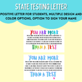 YOU ARE MORE THAN A TEST Positive State Testing Letter fro