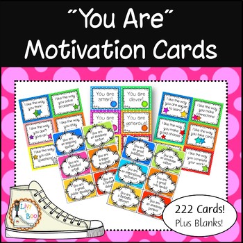 Preview of YOU ARE.... Motivation Cards - Growth Mindset - 222 Cards!