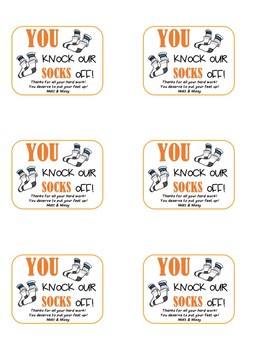 Preview of YOU Knock Our Socks Off tag